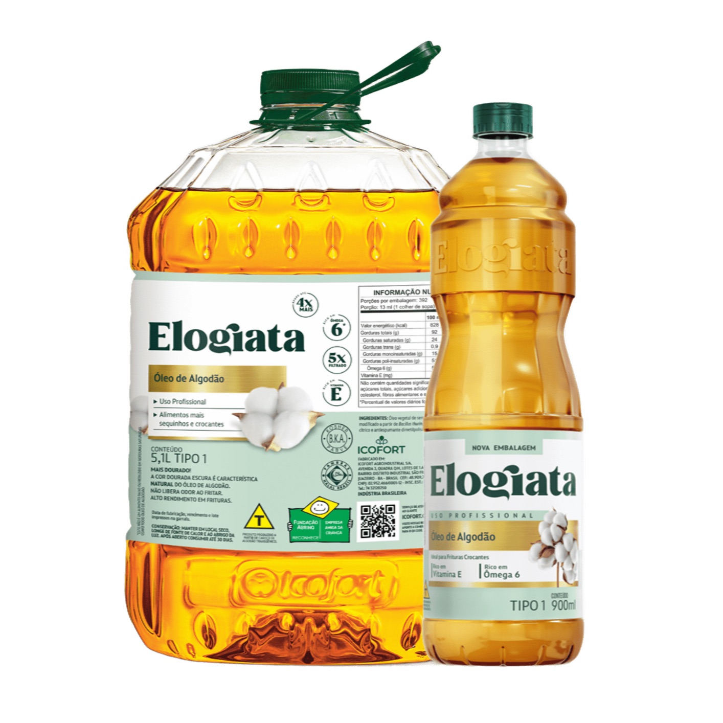 Óleo de Algodão 900ml e 5,1l
